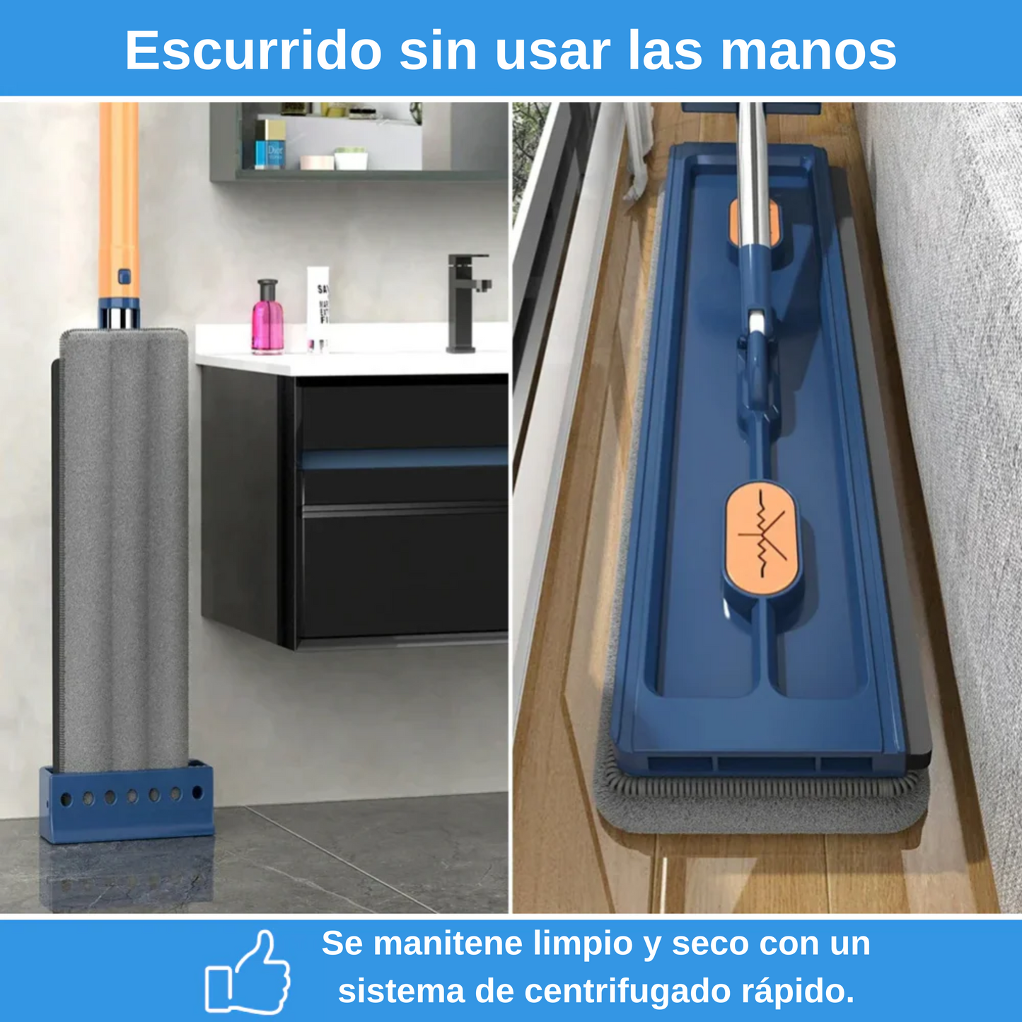 FlexiCan™ 360: fregona giratoria con cubo centrifugador manos libres